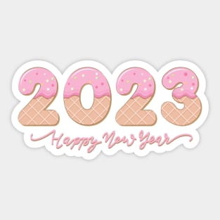 Happy New Year 2023 Ice Cream Alphabet Sticker